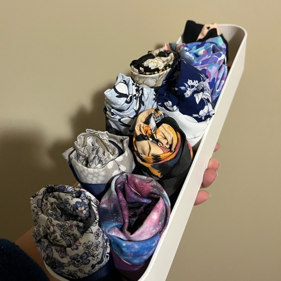 Nursing Scrub Cap with Ribbon Ponytail - Purple Pink - Picture 3 of 4